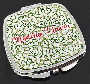 Nadolig Llawen Make-Up Compact Mirror