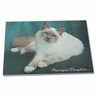 Large Glass Cutting Chopping Board Birman Cat 