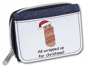 Christmas Pig In Blanket Unisex Denim Purse Wallet