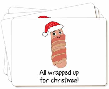 Christmas Pig In Blanket Picture Placemats in Gift Box