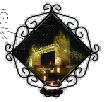 London Tower Bridge Print Wrought Iron Wall Art Candle Holder