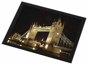 London Tower Bridge Print Black Rim High Quality Glass Placemat