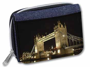 London Tower Bridge Print Unisex Denim Purse Wallet