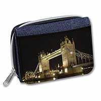 London Tower Bridge Print Unisex Denim Purse Wallet