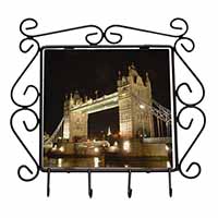 London Tower Bridge Print Wrought Iron Key Holder Hooks