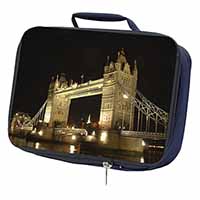 London Tower Bridge Print Navy Insulated School Lunch Box/Picnic Bag