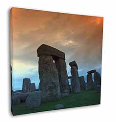 Stonehenge Solstice Sunset Square Canvas 12"x12" Wall Art Picture Print