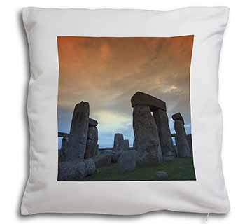 Stonehenge Solstice Sunset Soft White Velvet Feel Scatter Cushion