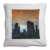 Stonehenge Solstice Sunset Soft White Velvet Feel Scatter Cushion