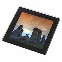 Stonehenge Solstice Sunset Black Rim High Quality Glass Coaster