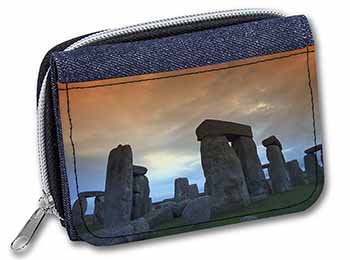 Stonehenge Solstice Sunset Unisex Denim Purse Wallet