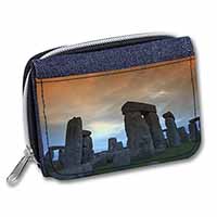 Stonehenge Solstice Sunset Unisex Denim Purse Wallet