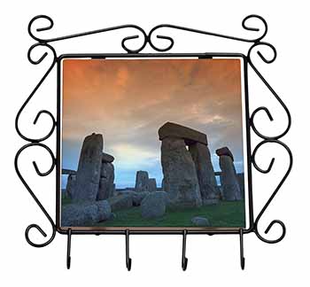 Stonehenge Solstice Sunset Wrought Iron Key Holder Hooks