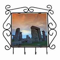 Stonehenge Solstice Sunset Wrought Iron Key Holder Hooks