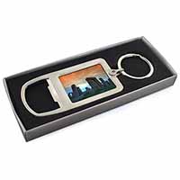 Stonehenge Solstice Sunset Chrome Metal Bottle Opener Keyring in Box