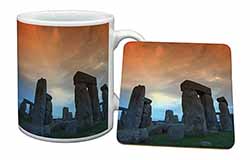 Stonehenge Solstice Sunset Mug and Coaster Set