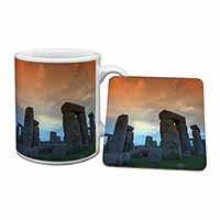 Stonehenge Solstice Sunset Mug and Coaster Set