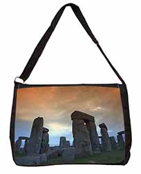 Stonehenge Solstice Sunset Large Black Laptop Shoulder Bag School/College