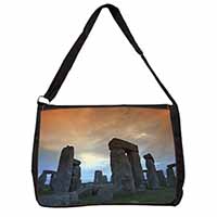 Stonehenge Solstice Sunset Large Black Laptop Shoulder Bag School/College