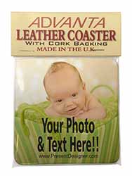 q Single Leather Photo Coaster Animal Breed Gift