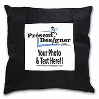 q Black Border Satin Feel Cushion Cover With Pillow Insert