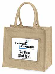 q Large Natural Jute Shopping Bag Christmas Gift Idea