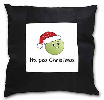 Christmas Pea Black Satin Feel Scatter Cushion