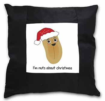 Christmas Peanut Black Satin Feel Scatter Cushion