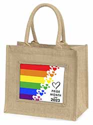 Pride Month 2023 Natural/Beige Jute Large Shopping Bag