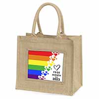 Pride Month 2023 Large Natural Jute Shopping Bag