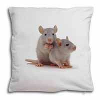 Silver Blue Rats Soft White Velvet Feel Scatter Cushion