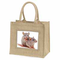 Silver Blue Rats Natural/Beige Jute Large Shopping Bag