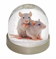 Silver Blue Rats Snow Globe Photo Waterball