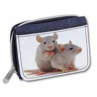 Silver Blue Rats Unisex Denim Purse Wallet