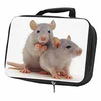 Silver Blue Rats Black Insulated School Lunch Box/Picnic Bag