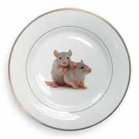 Silver Blue Rats Gold Rim Plate Printed Full Colour in Gift Box