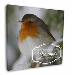 Little Robin Red Breast Square Canvas 12"x12" Wall Art Picture Print