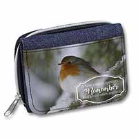 Little Robin Red Breast Unisex Denim Purse Wallet