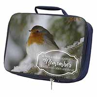 Little Robin Red Breast Navy Insulated School Lunch Box/Picnic Bag