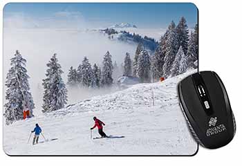 Snow Ski Skiers on Mountain Computer Mouse Mat