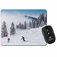 Snow Ski Skiers on Mountain Computer Mouse Mat