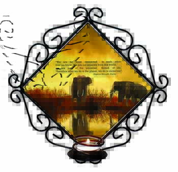 Connected to the Universe Quote Wrought Iron Wall Art Candle Holder
