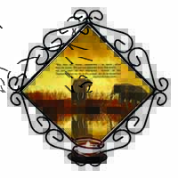 Connected to the Universe Quote Wrought Iron Wall Art Candle Holder