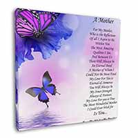 A Mother Poem Sentiment Square Canvas 12"x12" Wall Art Picture Print