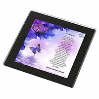 A Mother Poem Sentiment Black Rim High Quality Glass Coaster