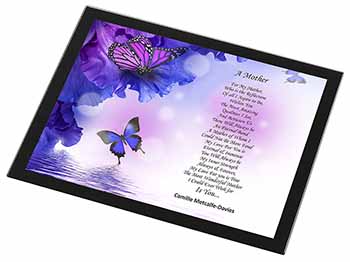 A Mother Poem Sentiment Black Rim High Quality Glass Placemat