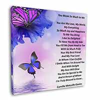 Love Poem for Someone Special Square Canvas 12"x12" Wall Art Picture Print