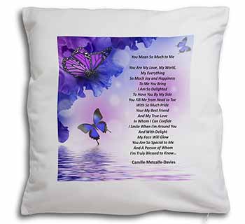 Love Poem for Someone Special Soft White Velvet Feel Scatter Cushion