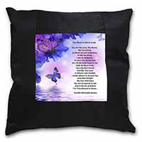 Love Poem for Someone Special Black Satin Feel Scatter Cushion