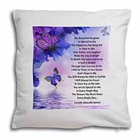 Daughter Poem Sentiment Soft White Velvet Feel Scatter Cushion